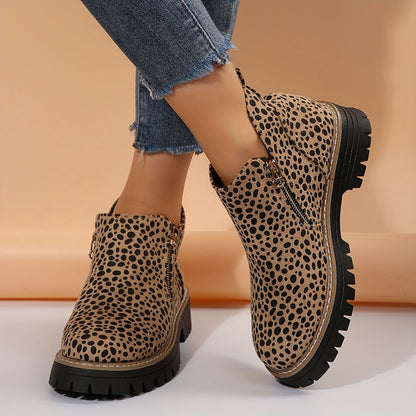 Botines ortopédicos con estampado animal y suela ergonómica para mujer, cómodos y modernos para otoño o uso diario
