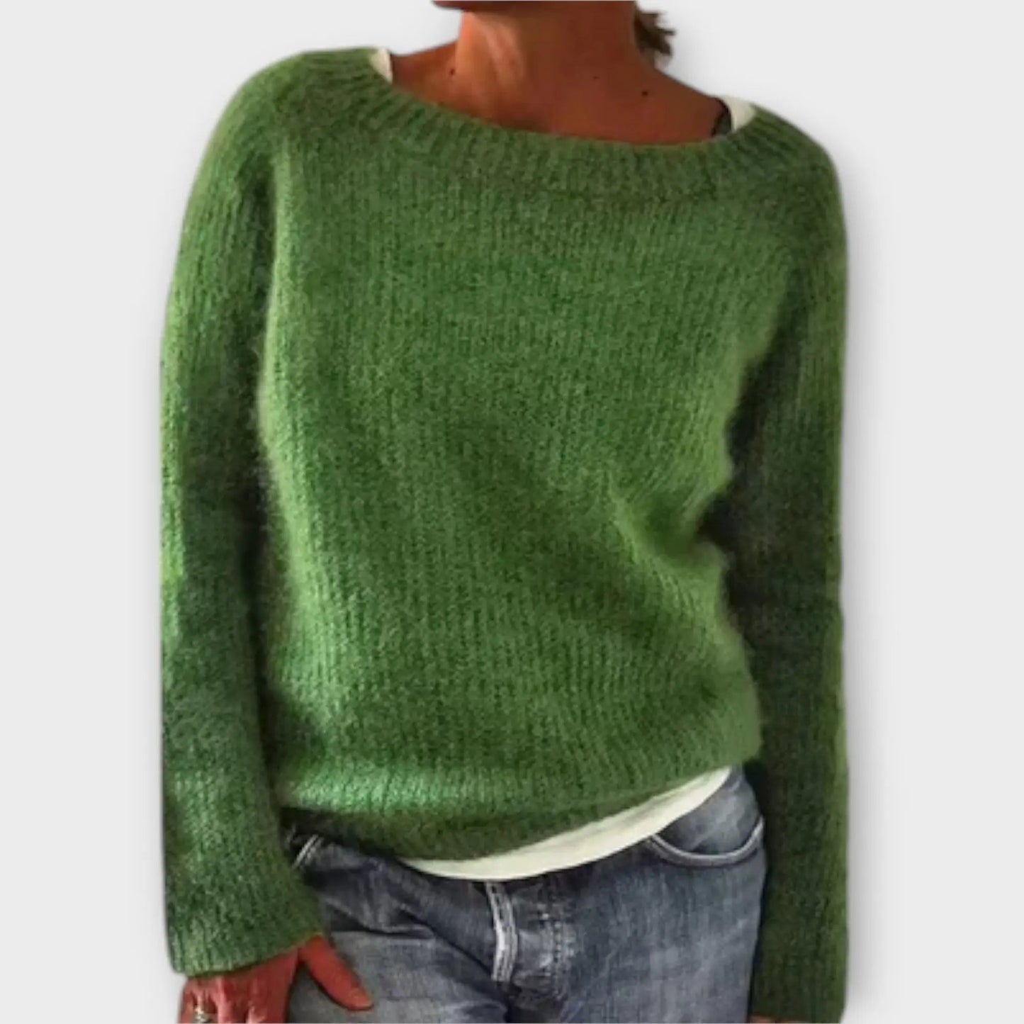 Maren | Jersey de Punto Monocromo con Cuello Redondo para Mujer
