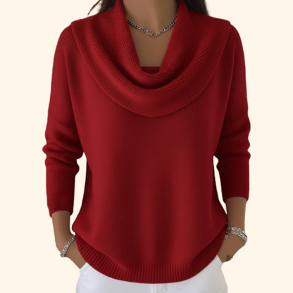 Jersey con cuello mujer, cómodo y elegante para paseos o trabajo