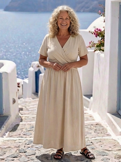 Vestido en Beige para mujer - fresco y elegante