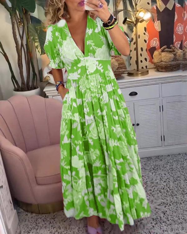 Vestido floral vibrante para mujer, ligero y elegante para verano o fiesta