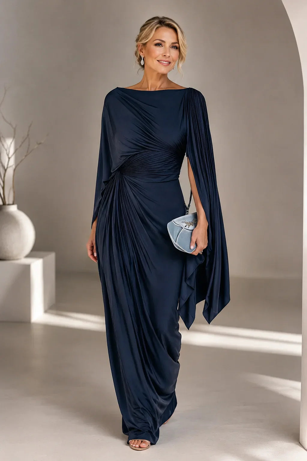 Lyssa | Vestido Largo con Pliegues y Diseño Drapeado para Mujer