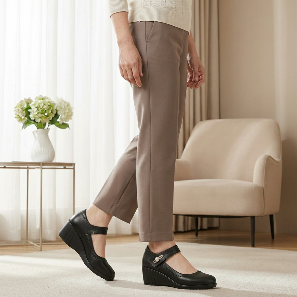 Zapatos de tacón medio elegantes con plantilla anatómica para mujer, cómodos y versátiles para oficina o diario