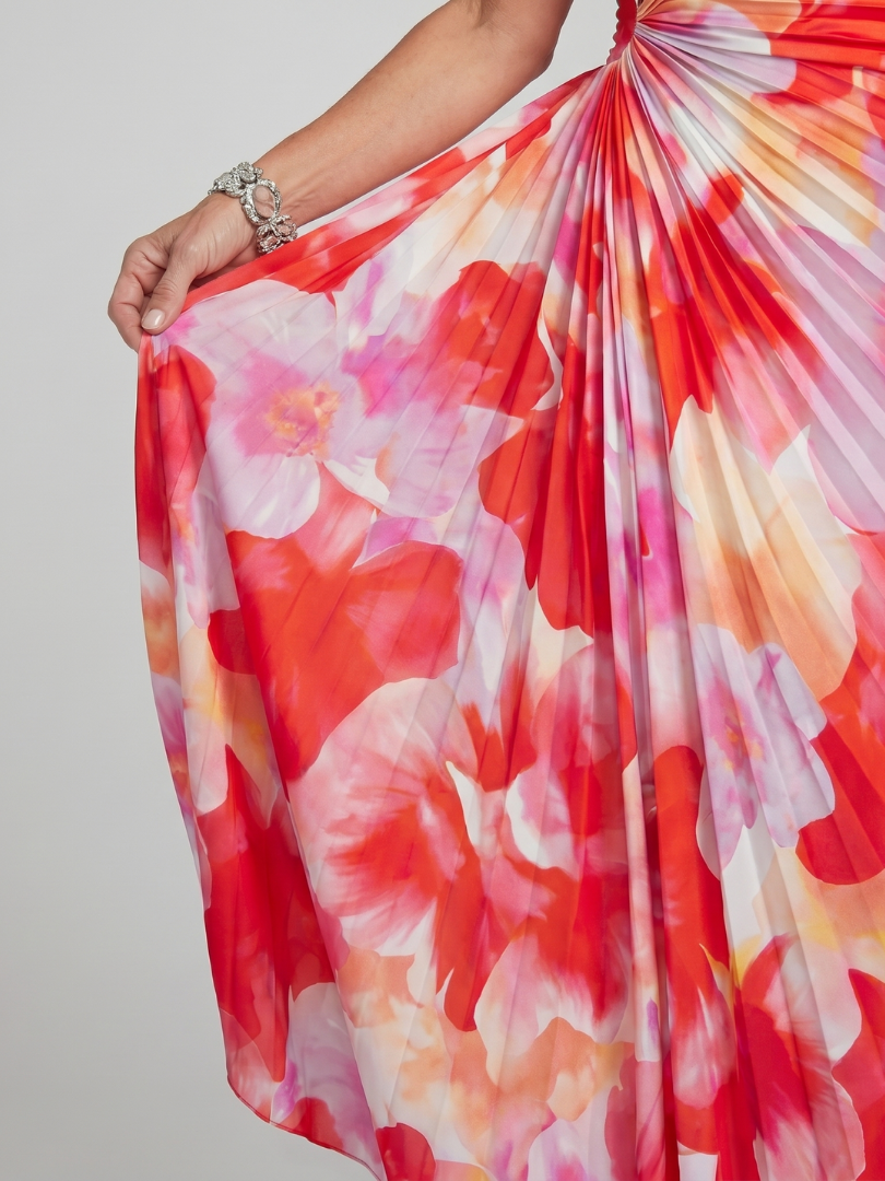 Vestido Midi con un Hombro y Corpiño Plisado | Estilo Elegante