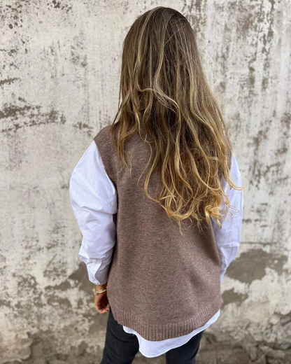 Yvonna | Top de Escote V Lusso con Capas de Punto Suave para Mujer
