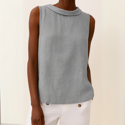 Top Sin Mangas Con Cuello Redondo Para Mujer - Comodidad Diaria