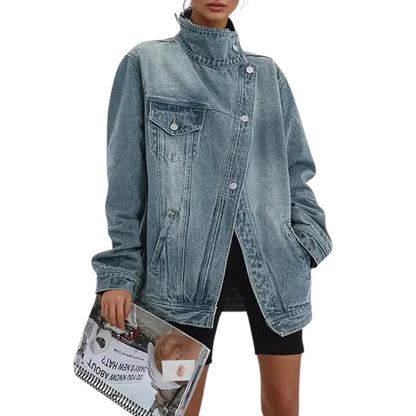 Cleo | Chaqueta Asimétrica Urbana con Botones para Mujer de Otoño e Invierno