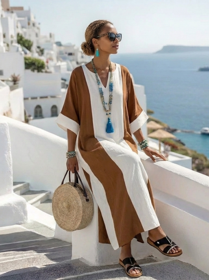 Vestido en Marrón para mujer - fresco y elegante