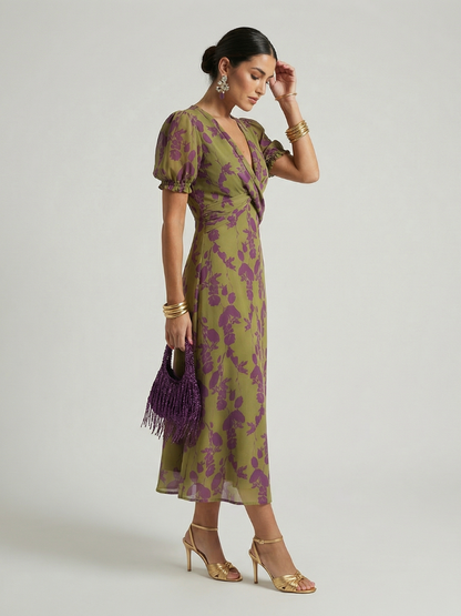 Vestido Midi Floral Relajado | Estilo Casual para Mujer