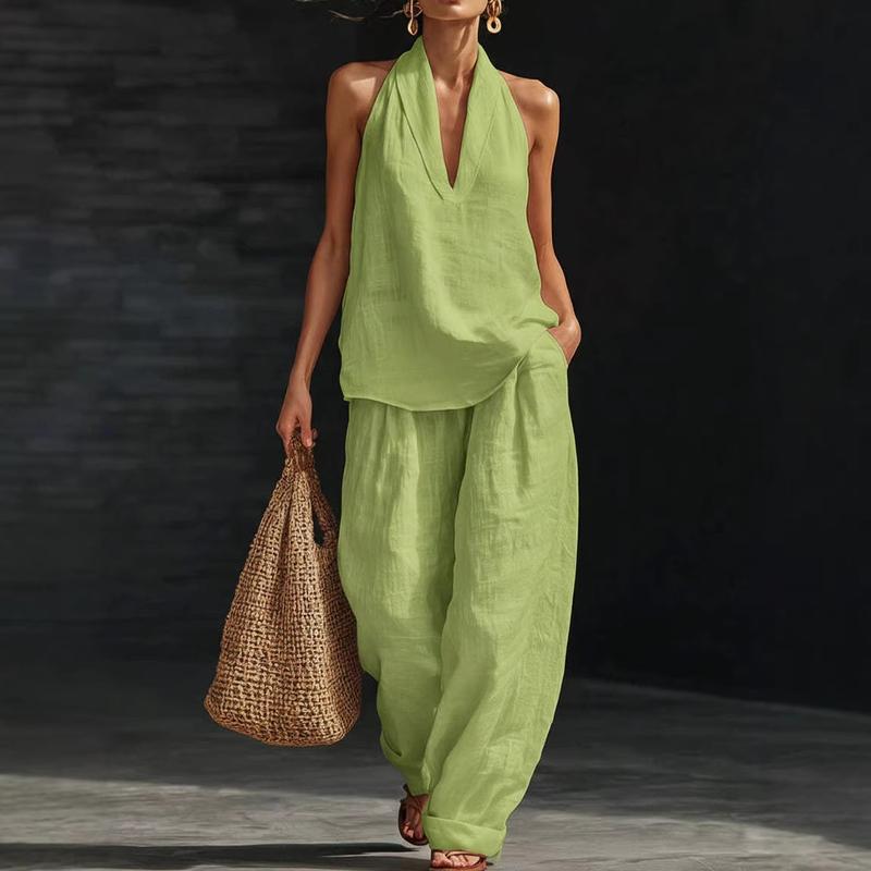 Conjunto de Dos Piezas con Textura de Lino | Estilo Natural y Elegante
