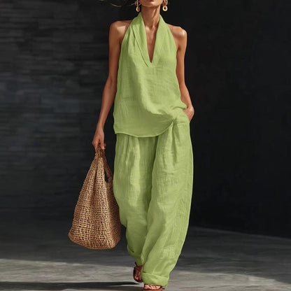 Conjunto de Dos Piezas con Textura de Lino | Estilo Natural y Elegante