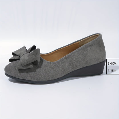 Zapatos planos ortopédicos con lazo decorativo y plantilla ergonómica para mujer, cómodos y elegantes para uso diario u oficina