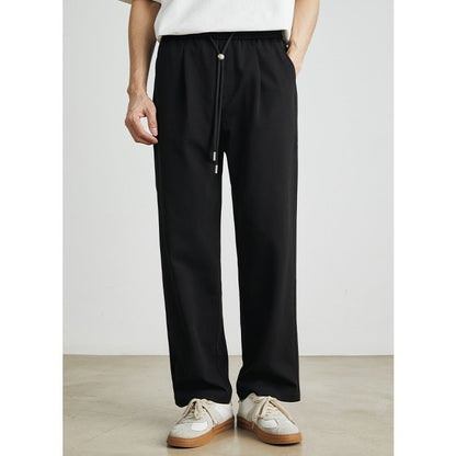 Pantalón recto para hombre de tejido ligero y fluido, corte clásico y cómodo para uso diario