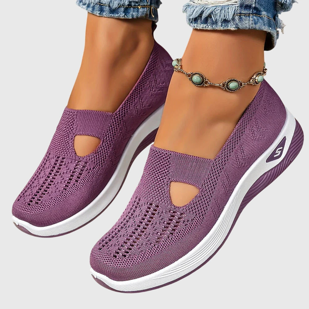Sneakers ortopédicos sin cordones con plantilla anatómica y diseño transpirable para mujer, confortables para todo el día