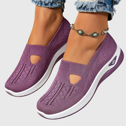 Sneakers ortopédicos sin cordones con plantilla anatómica y diseño transpirable para mujer, confortables para todo el día