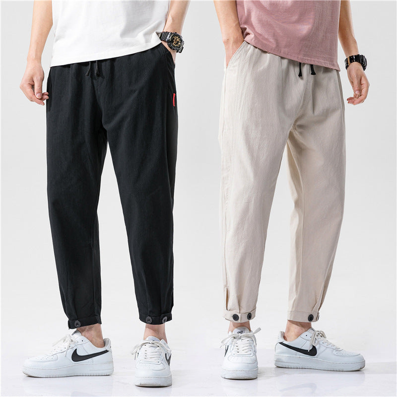 Pantalones ajustados para hombre confeccionados en tejido ligero y transpirable, con un corte moderno y un ajuste cómodo