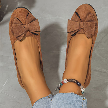 Zapatos planos ortopédicos con lazo decorativo y plantilla ergonómica para mujer, cómodos y elegantes para uso diario u oficina