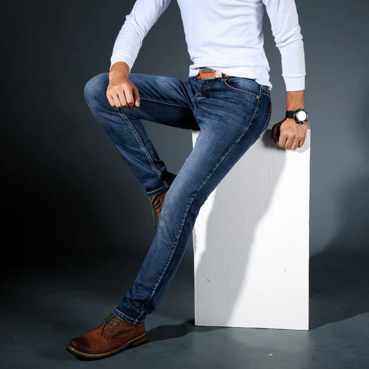 Pantalones vaqueros stretch premium para hombre, ajuste cómodo