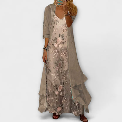 Kristel | Maxi vestido con chaqueta (conjunto de 2 piezas)