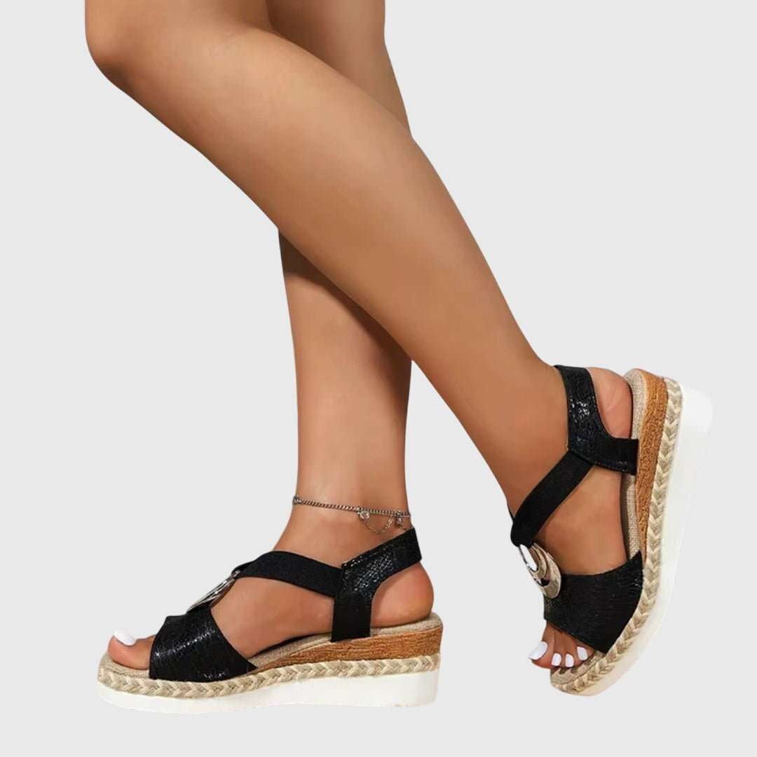 Sandalias ortopédicas con tiras ajustables, suela ergonómica y plataforma cómoda para mujer