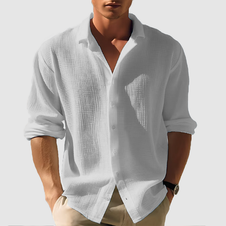 Camisa de verano para hombre con botones, ligera y versátil