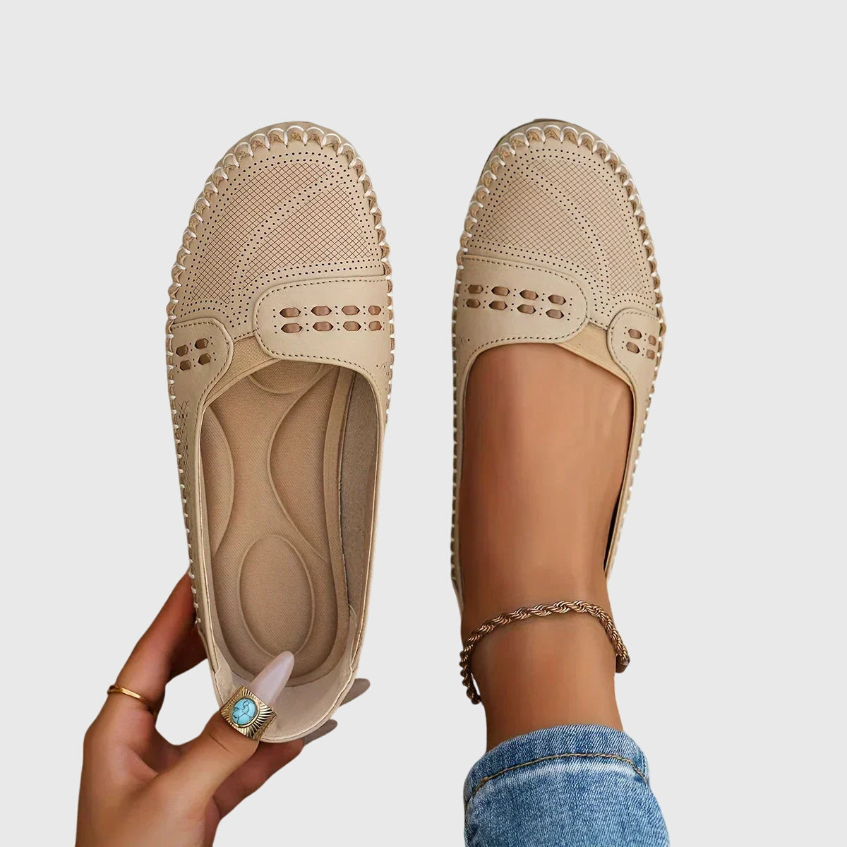 Zapatos ortopédicos tipo mocasín con plantilla ergonómica y suela flexible para mujer, cómodos y versátiles para uso diario o trabajo