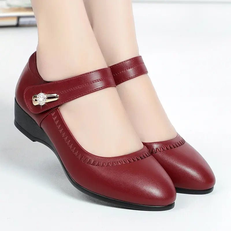 Zapatos de tacón medio para mujer, cómodos y elegantes, diseño ergonómico para uso diario