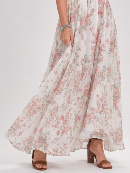 Vestido Midi Falda Floral Fluida | Estilo Elegante para Mujer