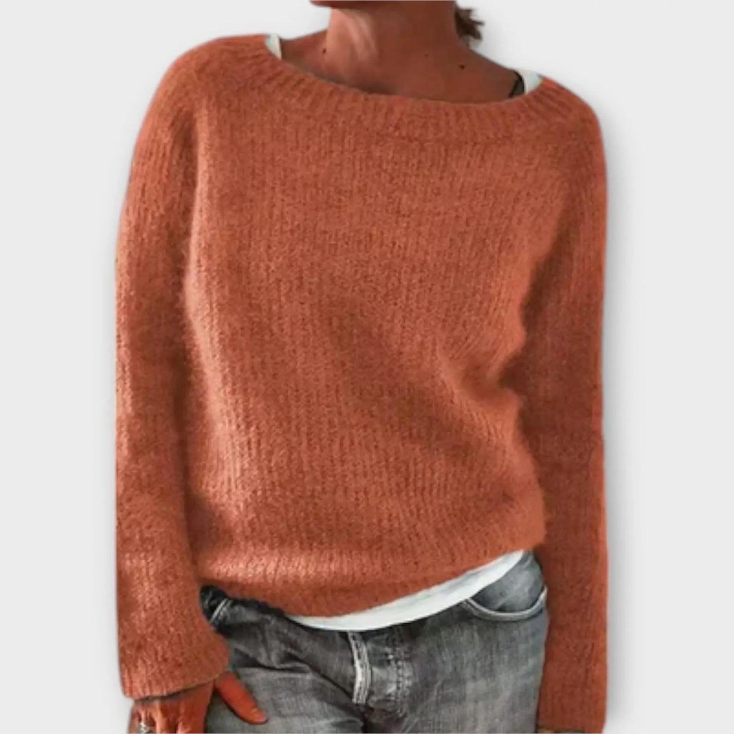 Maren | Jersey de Punto Monocromo con Cuello Redondo para Mujer