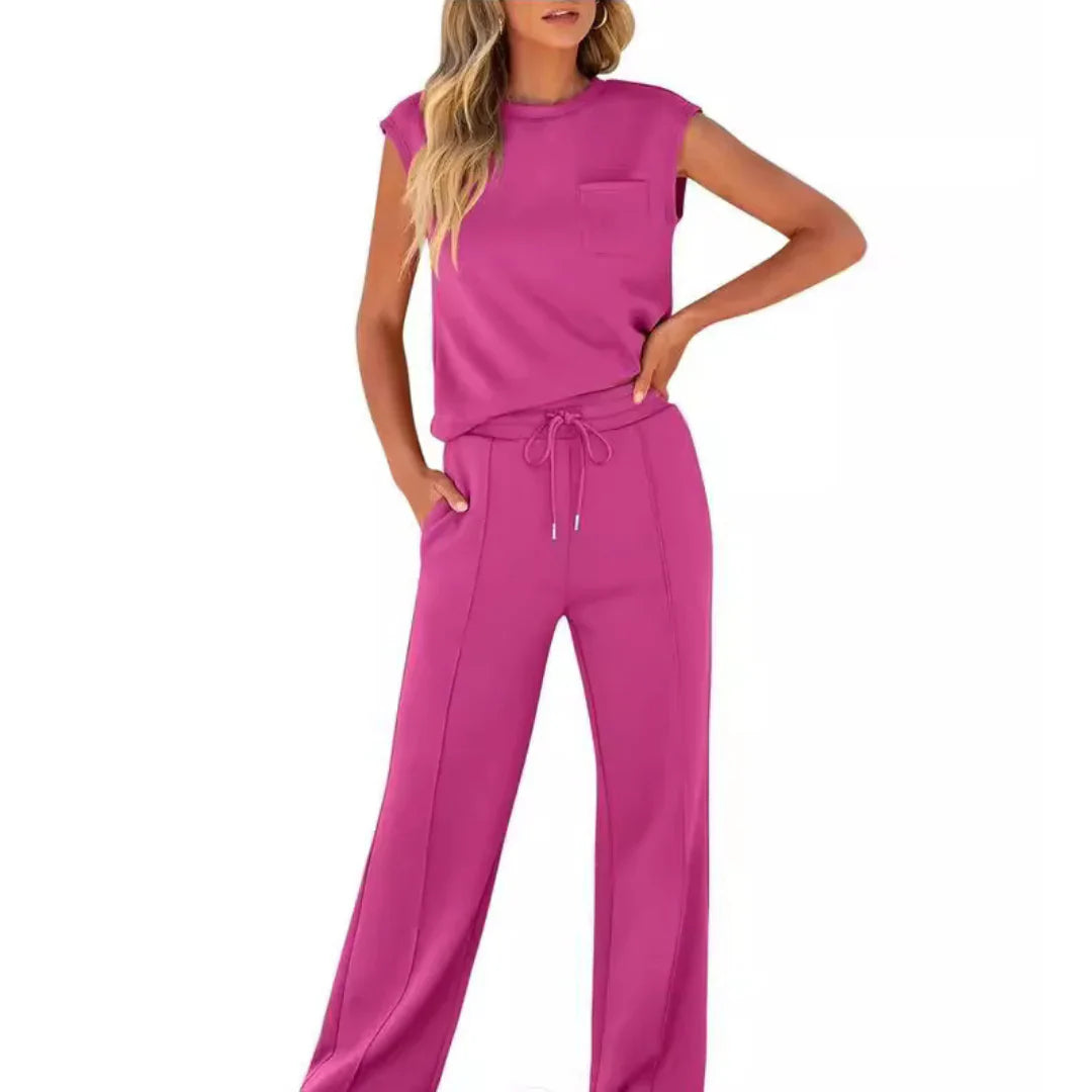 Conjunto de dos piezas de lino para mujer - fresco y elegante