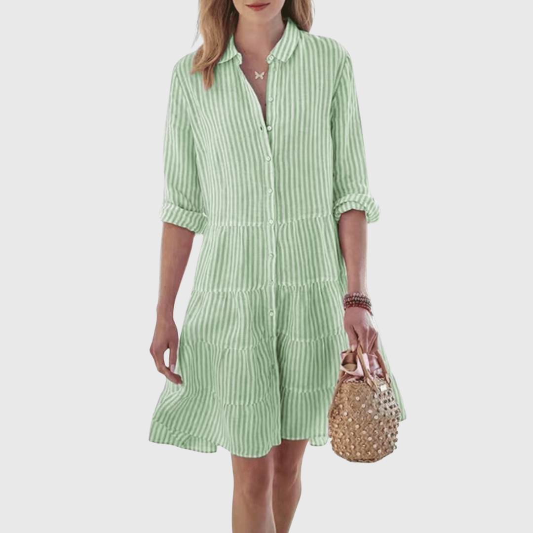 Vestido ligero a rayas para mujer, moderno y versátil