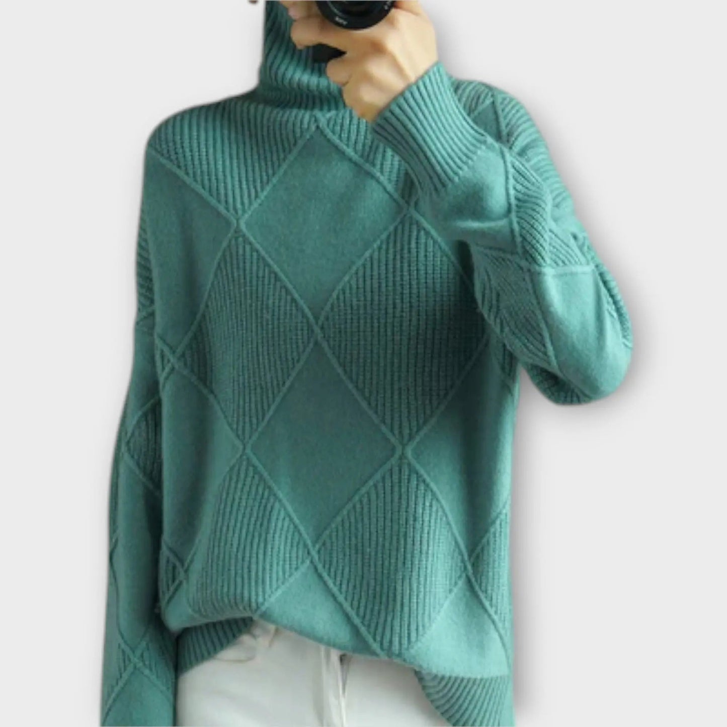 Melanie | Jersey de Punto con Cuello Alto para Mujer de Otoño Elegante