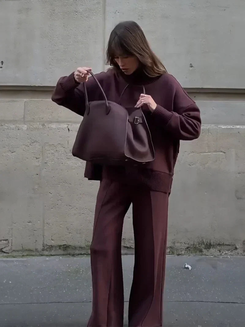 Conjunto de sudadera y pantalón holgado para mujer, cómodo y versátil para uso diario