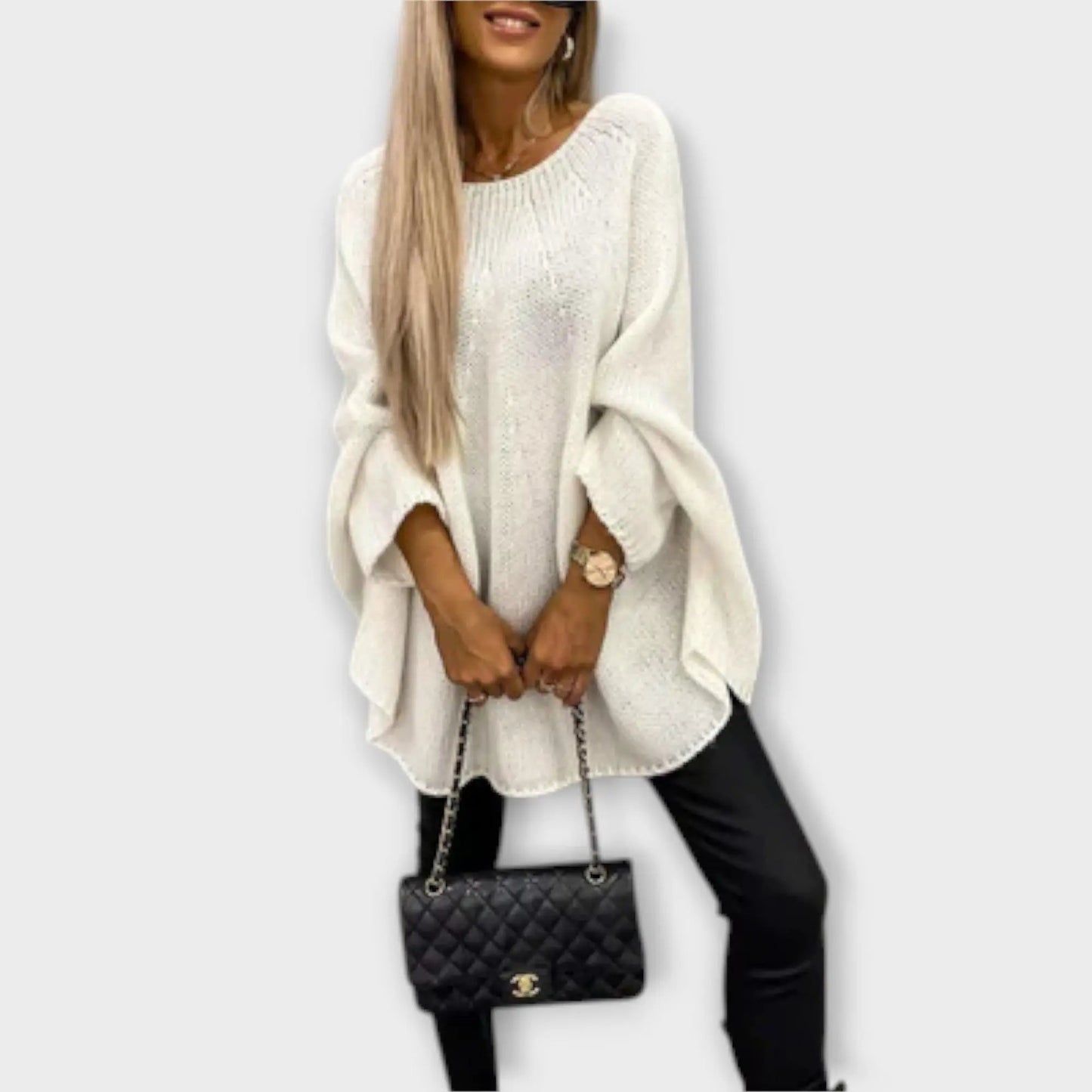 Celeste | Jersey de Punto Elegante con Cuello Redondo para Mujer