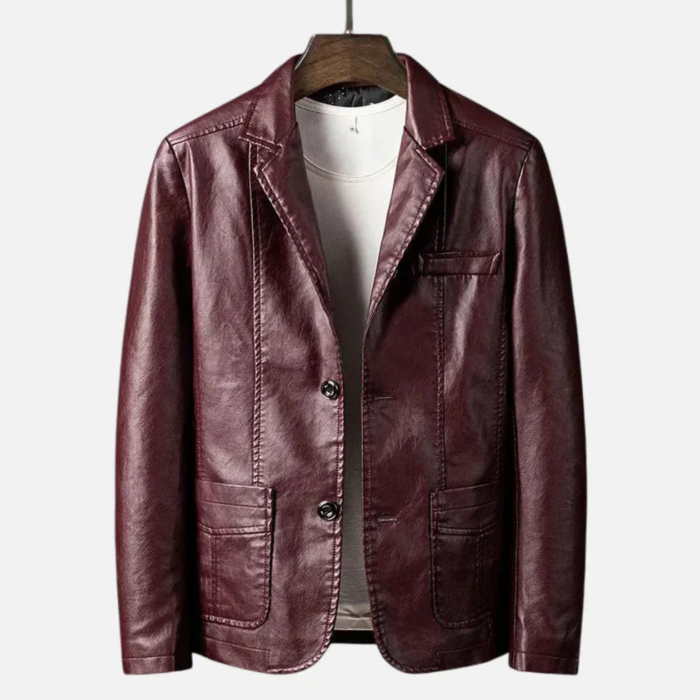 Chaqueta de piel hombre, estilo retro y sofisticado