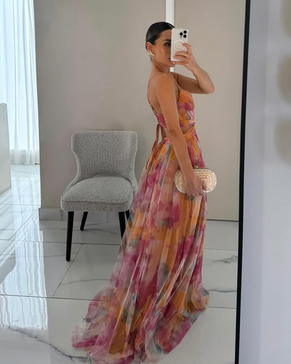 Vestido largo floral para mujer, fresco y femenino para verano