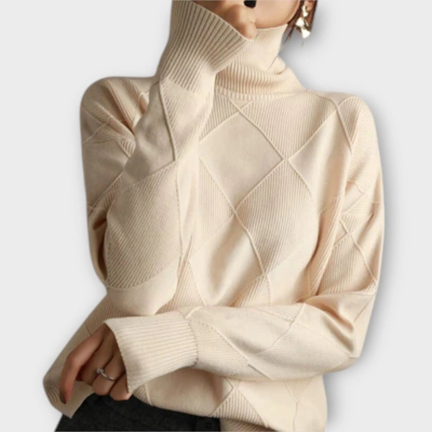 Melanie | Jersey de Punto con Cuello Alto para Mujer de Otoño Elegante