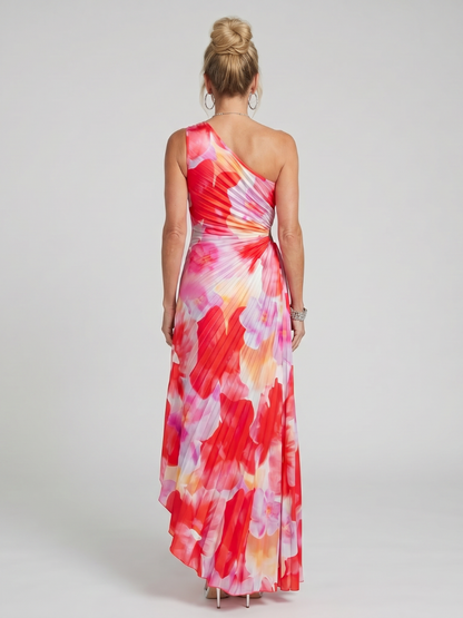Vestido Midi con un Hombro y Corpiño Plisado | Estilo Elegante