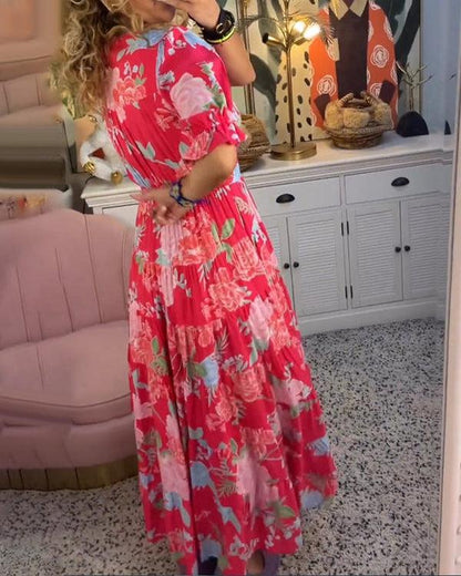 Vestido floral vibrante para mujer, ligero y elegante para verano o fiesta