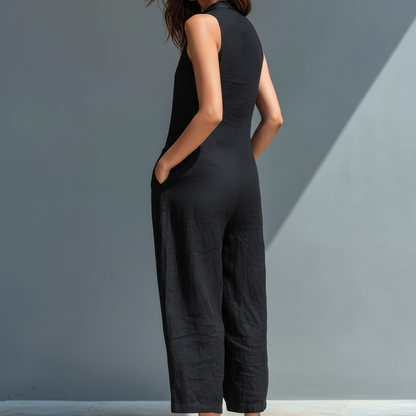 Mono Sin Mangas Elegante con Escote en V | Diseño Femenino