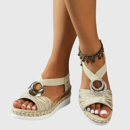 Sandalias ortopédicas con tiras ajustables, suela ergonómica y plataforma cómoda para mujer