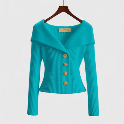 Blazer de punto elegante para mujer, cómodo y versátil para oficina