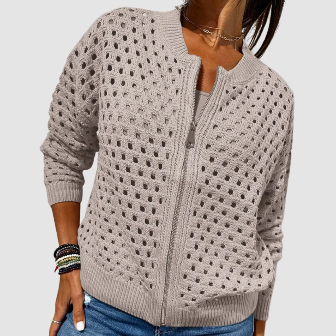Cárdigan femenino de punto premium con tejido cálido y diseño atemporal para mujer, elegante y confortable para diario
