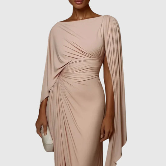 Lyssa | Vestido Largo con Pliegues y Diseño Drapeado para Mujer