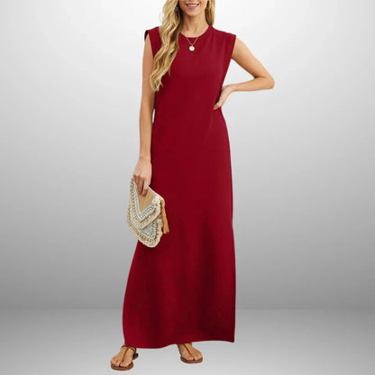 Vestido largo fluido antiarrugas para mujer, ligero y elegante para verano o viaje
