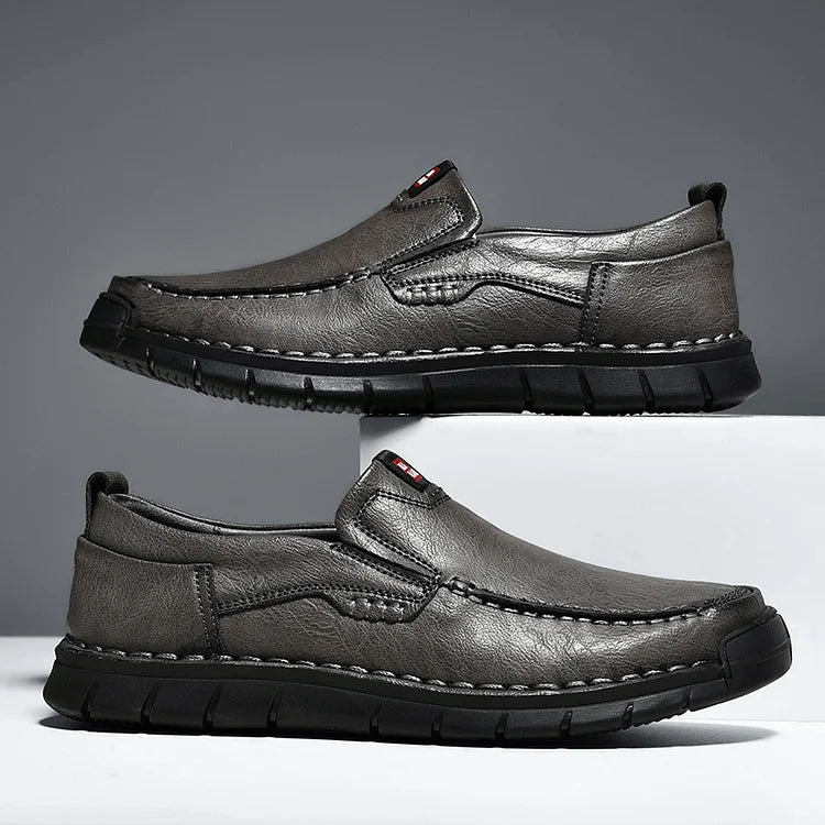 Zapatos de cuero sin cordones para hombre, elegantes y prácticos