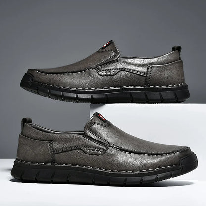 Zapatos de cuero sin cordones para hombre, elegantes y prácticos