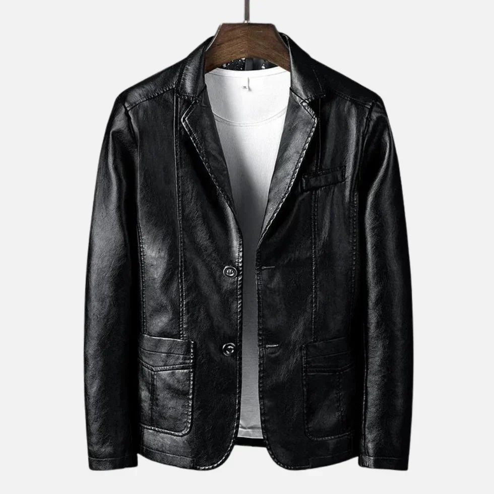 Chaqueta de piel hombre, estilo retro y sofisticado