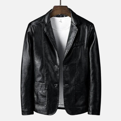 Chaqueta de piel hombre, estilo retro y sofisticado