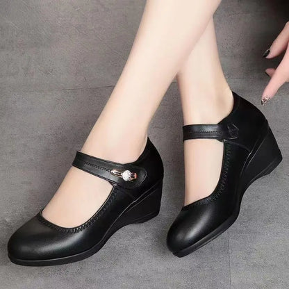 Zapatos de tacón medio elegantes con plantilla anatómica para mujer, cómodos y versátiles para oficina o diario